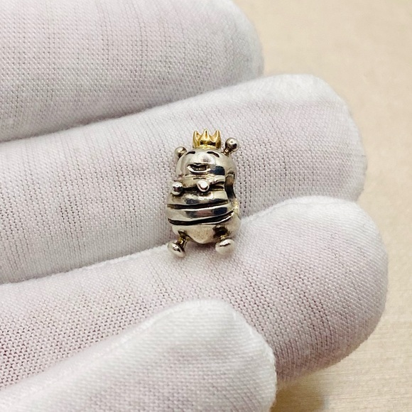EUC Pandora 790227 Sterling Silver & 14k Yellow Gold Queen Bee Charm - Picture 3 of 9